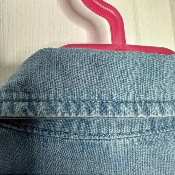 Honey Belle Tencel Shirt Button Up Collared Front Pocket Size Small - Picture 14 of 16